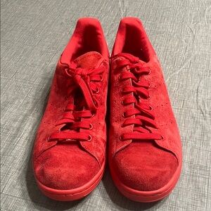 Adidas Bold Red Suede Sneakers